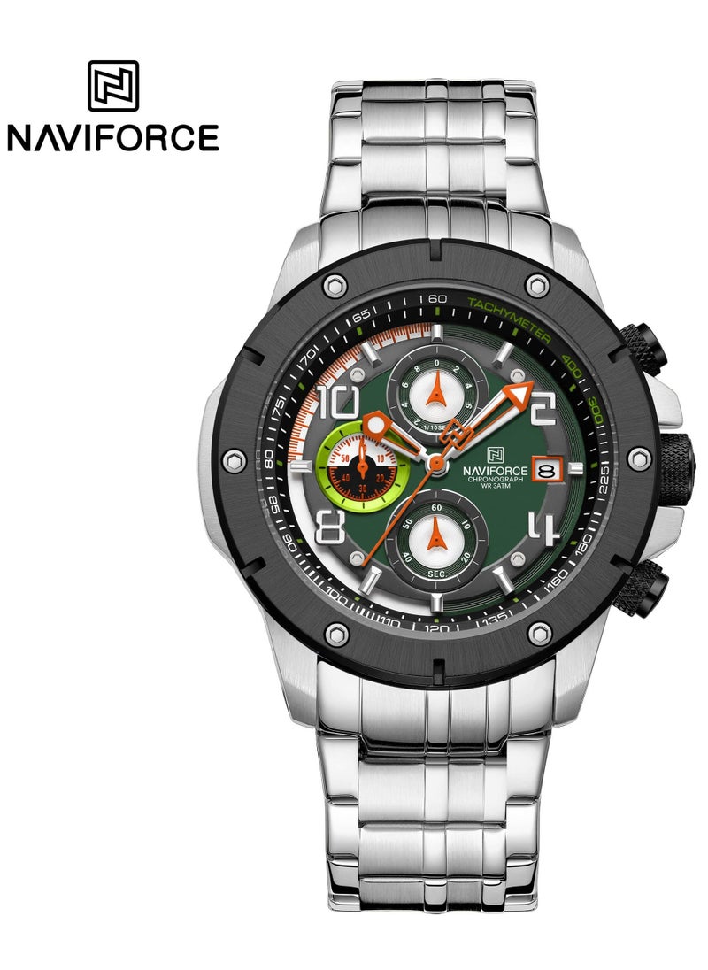 NAVIFORCE - Stylish Chronograph Watch for Men with Stainless Steel Bracelet Sporty Dial Luminous Hands and Water Resistant Design for Everyday Casual and Formal Wear - Image 1