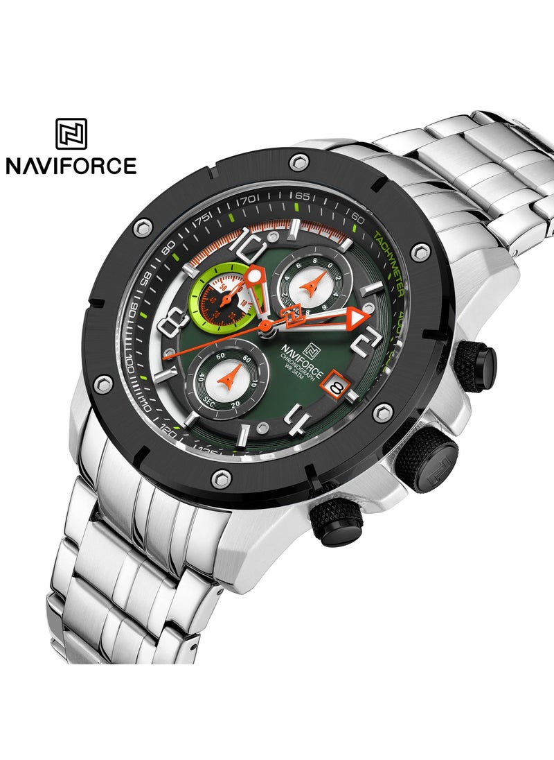 NAVIFORCE - Stylish Chronograph Watch for Men with Stainless Steel Bracelet Sporty Dial Luminous Hands and Water Resistant Design for Everyday Casual and Formal Wear - Image 1