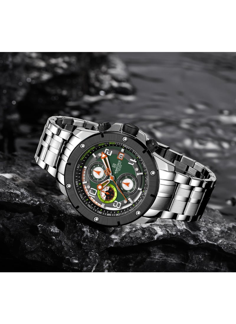 NAVIFORCE - Stylish Chronograph Watch for Men with Stainless Steel Bracelet Sporty Dial Luminous Hands and Water Resistant Design for Everyday Casual and Formal Wear - Image 1