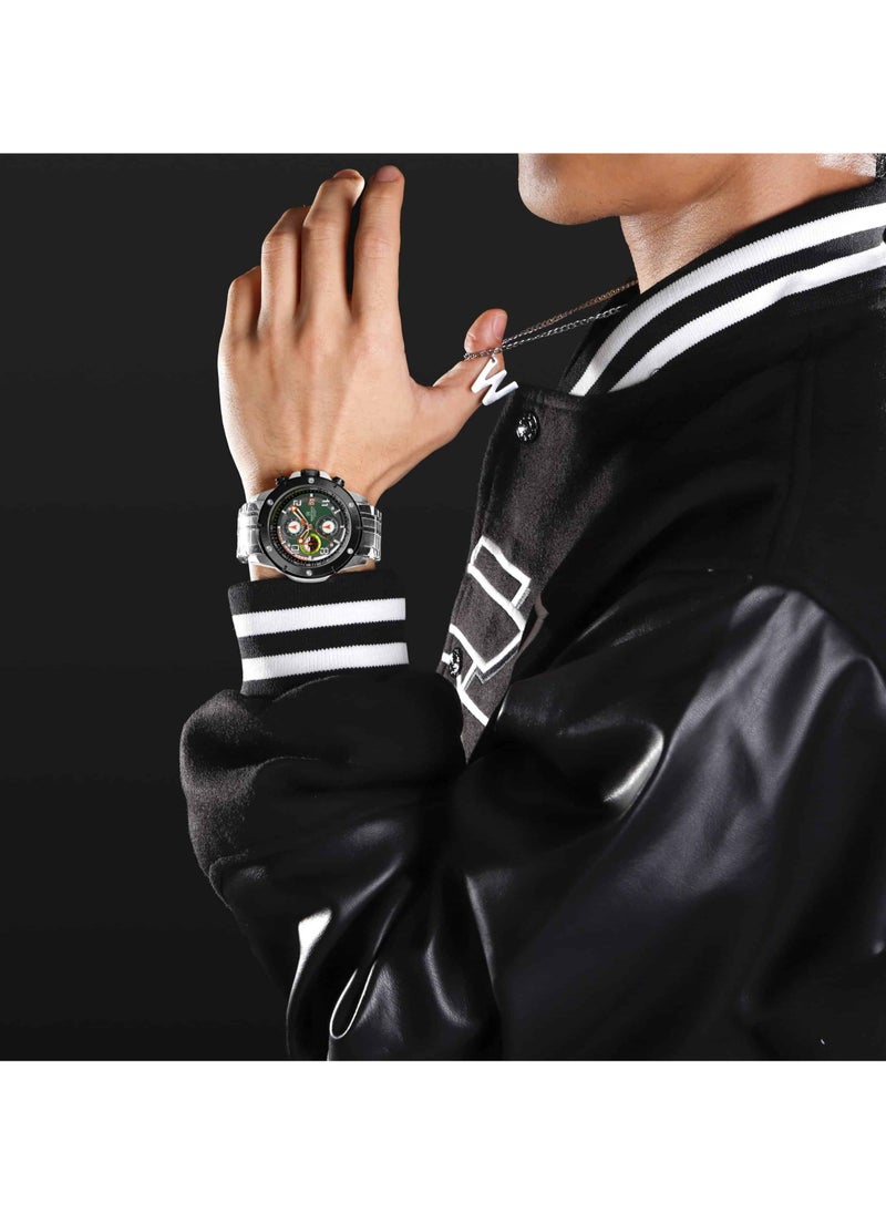 NAVIFORCE - Stylish Chronograph Watch for Men with Stainless Steel Bracelet Sporty Dial Luminous Hands and Water Resistant Design for Everyday Casual and Formal Wear - Image 1