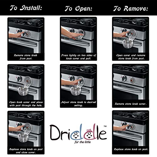Driddle 6 Pack Clear Stove Knob Safety Covers - Protect Little Kids with A Child Proof Lock for Oven/Stove Top/Gas Range - Baby/Toddler Kitchen Safety Guard - Check Dimensions. - Image 5