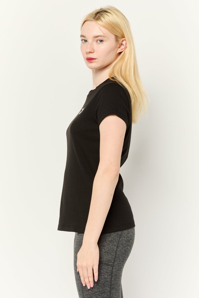 PUMA Women Slim Fit Short Sleeve Outdoor Top, Black  - Image 3