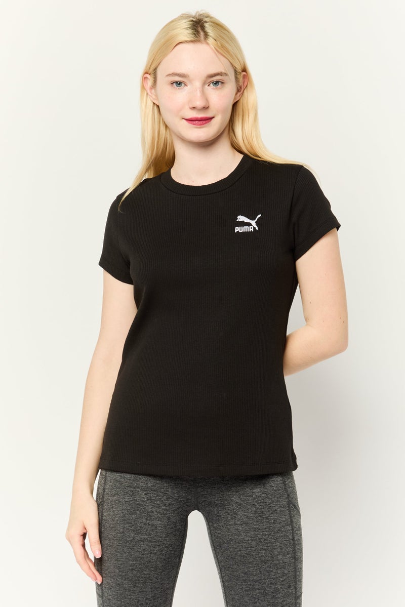 PUMA Women Slim Fit Short Sleeve Outdoor Top, Black  - Image 1