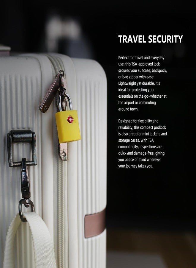UP Security Luggage Locks TSA Approved Travel Essentials, Small Padlock with Key, TSA Locks for Luggage, Keyed Padlocks for Suitcase Travel Safe, Yellow, Mini TSA Lock - Image 5