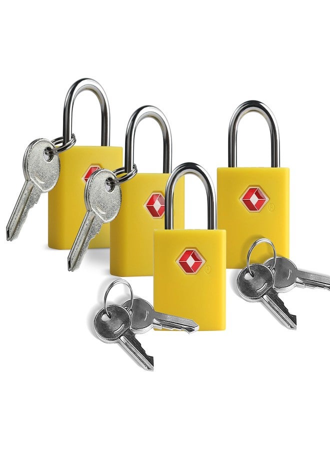 UP Security Luggage Locks TSA Approved Travel Essentials, Small Padlock with Key, TSA Locks for Luggage, Keyed Padlocks for Suitcase Travel Safe, Yellow, Mini TSA Lock - Image 1