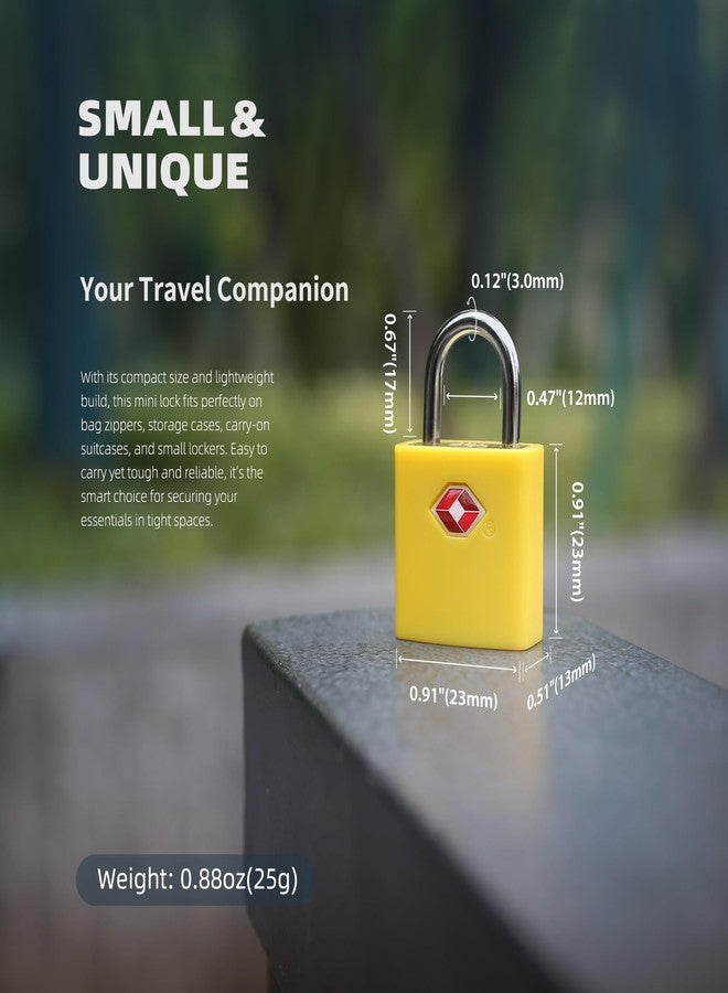 UP Security Luggage Locks TSA Approved Travel Essentials, Small Padlock with Key, TSA Locks for Luggage, Keyed Padlocks for Suitcase Travel Safe, Yellow, Mini TSA Lock - Image 4
