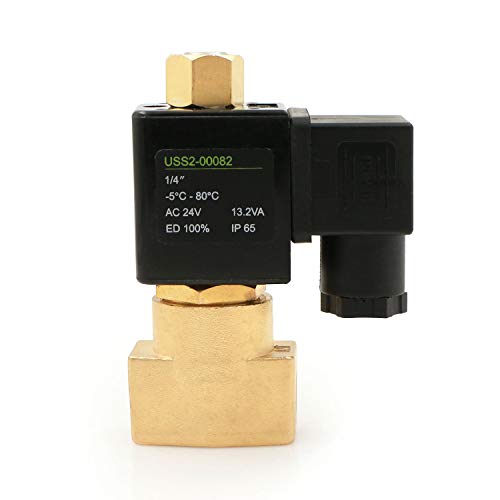 U.S. Solid 1/4" Brass Electric Solenoid Valve 24V AC NPT Normally Open Air Gas Non-potable Water NBR - Image 3