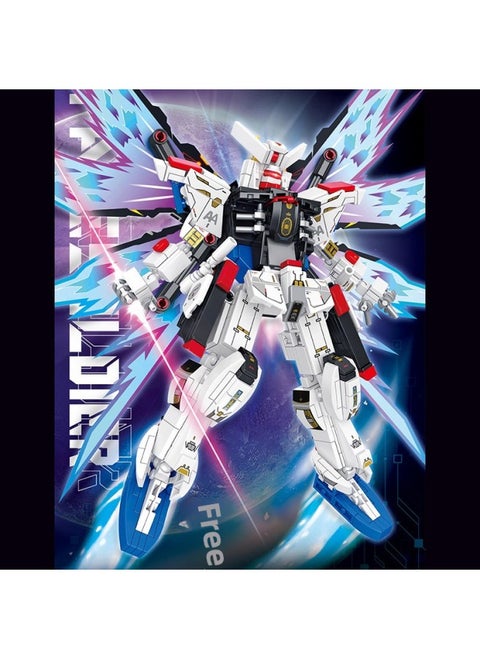 Compatible With Le Gao Le Playing Building Blocks Gundam Zagu Model Display Box Building Blocks Assembling Small Particles Children's Toy Ornaments-Color:7143 Freedom Fighters