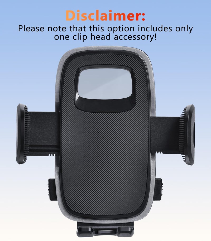 DICMKY Universal 17mm Ball Mount Phone Holder Clamp for Car Mount Replace [Dual Head Screen Phone Holder Clip Head Accessory] - Image 2