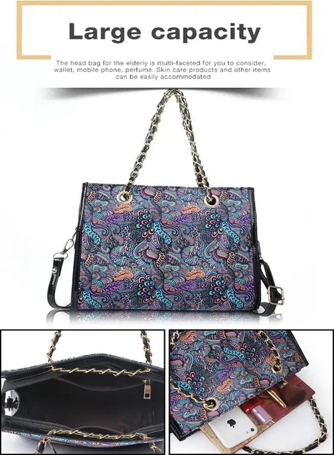 Vintage Women Multicolor Handbag - Image 5