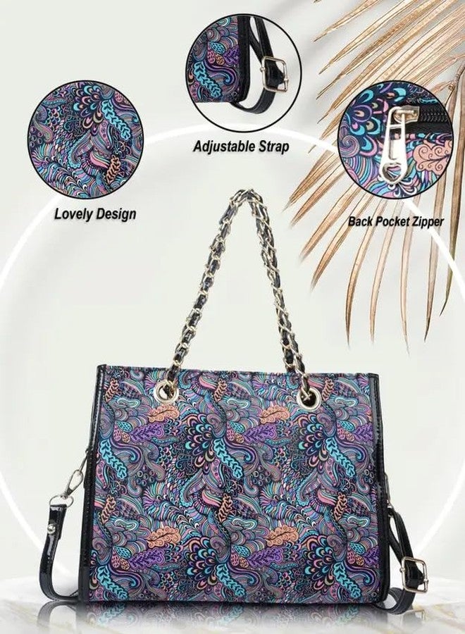 Vintage Women Multicolor Handbag - Image 4