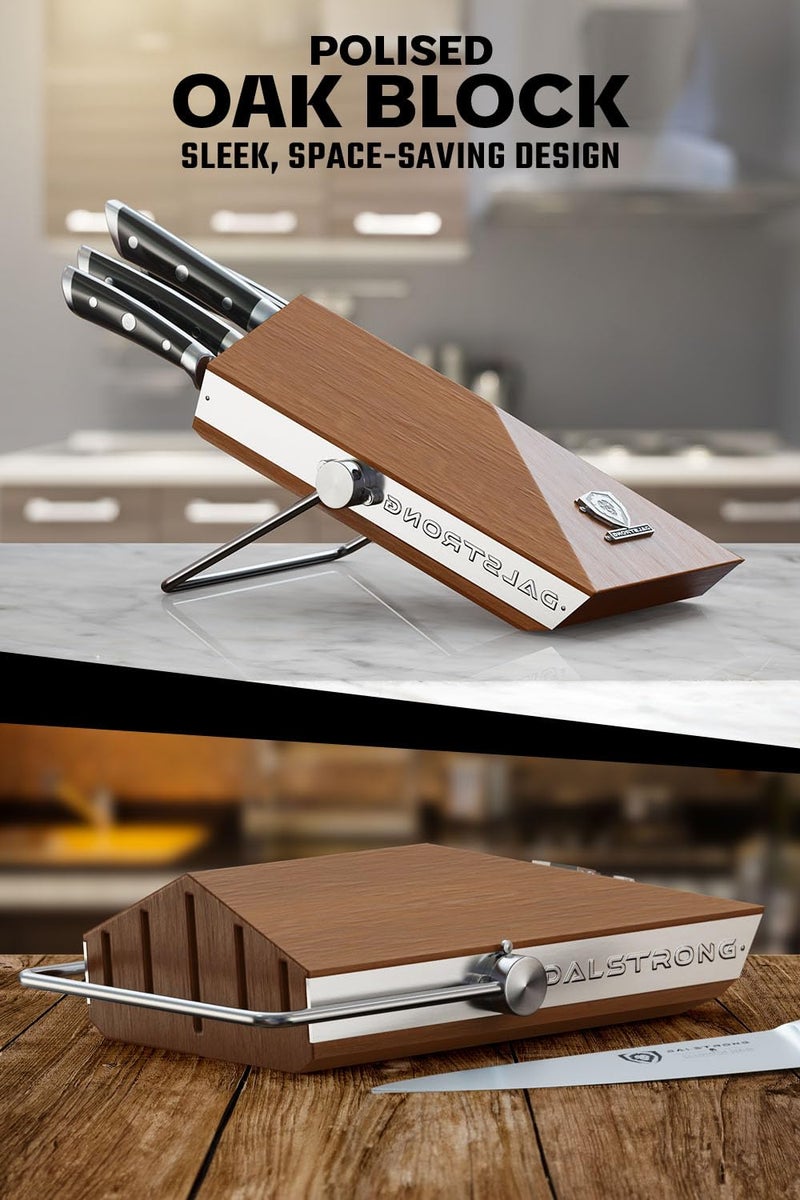 Dalstrong Knife Block Set - 5 Piece - Gladiator Series - with Modular, Multi-Level Block - German High Carbon Steel - Premium ABS Black Handles - NSF Certified - Image 3