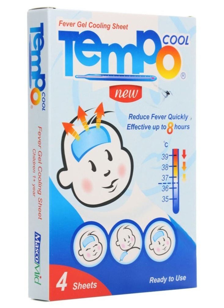 TEMPO 4 Pieces Anti-Fever Gel Cooling Sheets  - Image 1