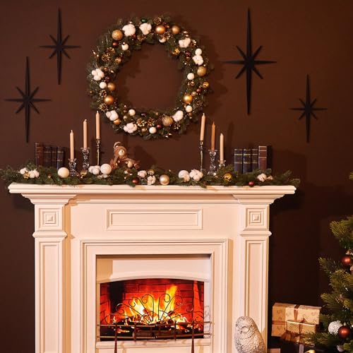 Blulu 4 Pcs Cast Iron Starburst Shaped Wall Decor Metal Mid Century Modern Decor Retro Atomic Stars Wall Art Elegance Accents Vintage Celestial Whimsigoth Hangings for Home Office RoomDark Gray - Image 3
