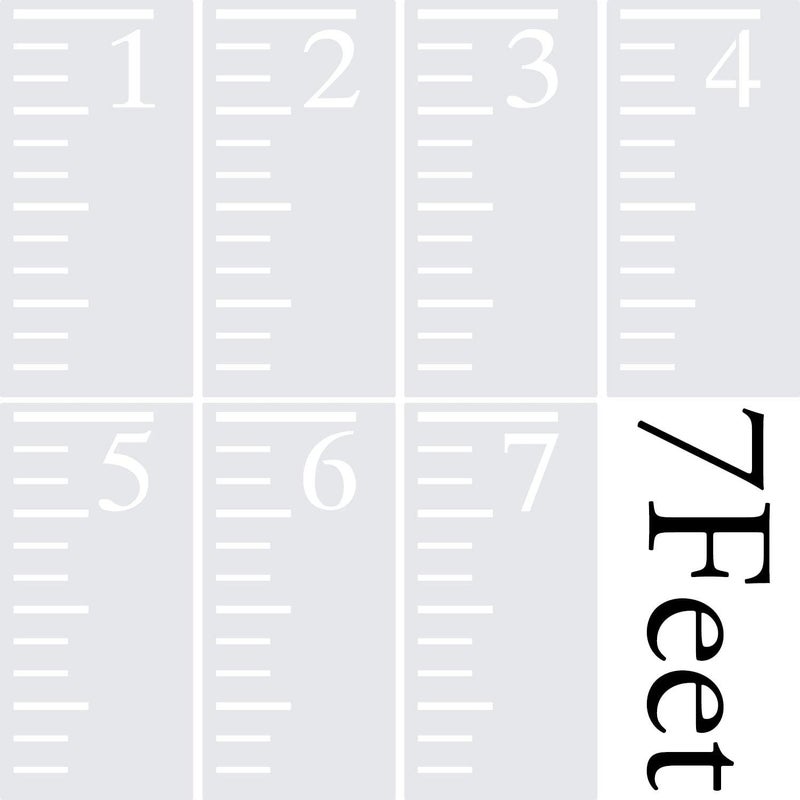 Onwon 7 Feet Growth Chart Stencil Measuring Kids Height Growth Chart Scale Stencils Reusable Ruler Template Painting on Wood - Image 1