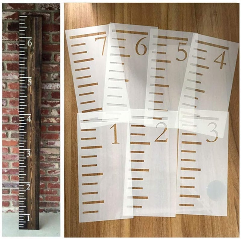 Onwon 7 Feet Growth Chart Stencil Measuring Kids Height Growth Chart Scale Stencils Reusable Ruler Template Painting on Wood - Image 3