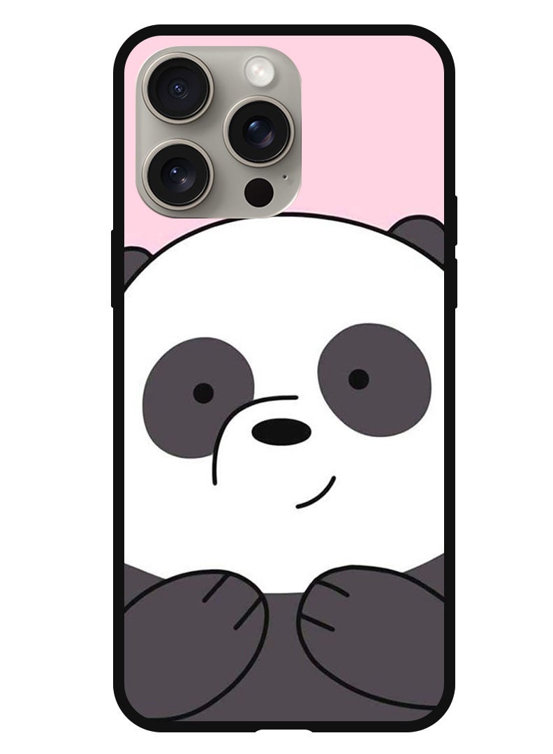 Theodor Protective Case Anti Scratch Shock Proof Bumper Cover For iPhone 15 Pro Max Panda Smiling - Image 1