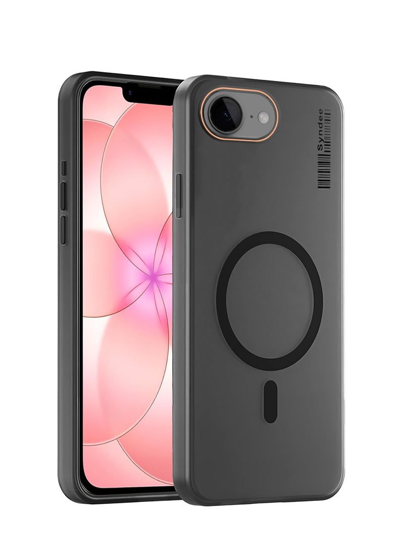 Syndee Apple iPhone 17e 5G 2026 Syndee Series Hybrid Translucent Magsafe with Magnetic Charging Raised Camera Lips Elegant Look Case Cover (MCMPMN) - Black - Image 1