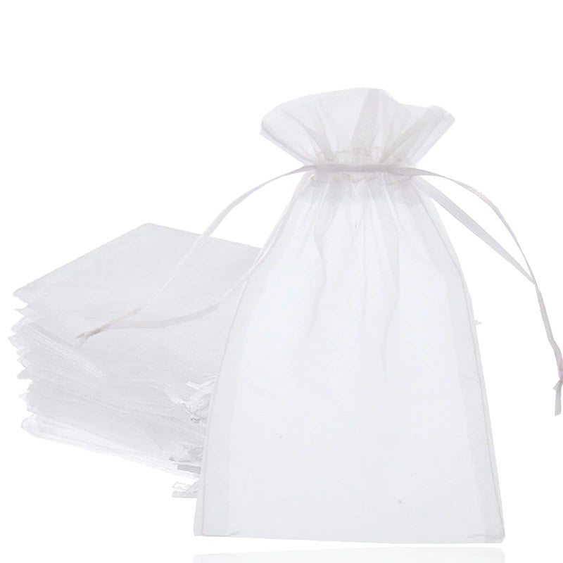 Amison Organza Gift Bags 120 pcs 10x15cm, Amison Wedding Favour Bags Party Gift Wrap Bags Candy Bag Jewelry Pouch with Drawstring - Image 1
