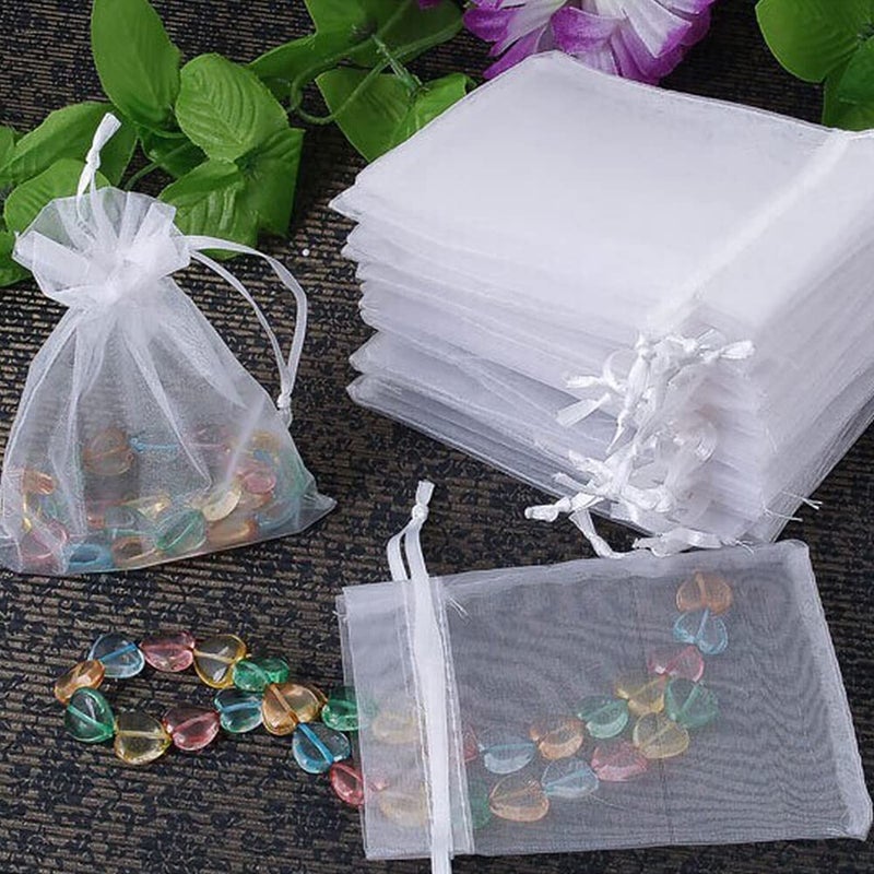Amison Organza Gift Bags 120 pcs 10x15cm, Amison Wedding Favour Bags Party Gift Wrap Bags Candy Bag Jewelry Pouch with Drawstring - Image 3