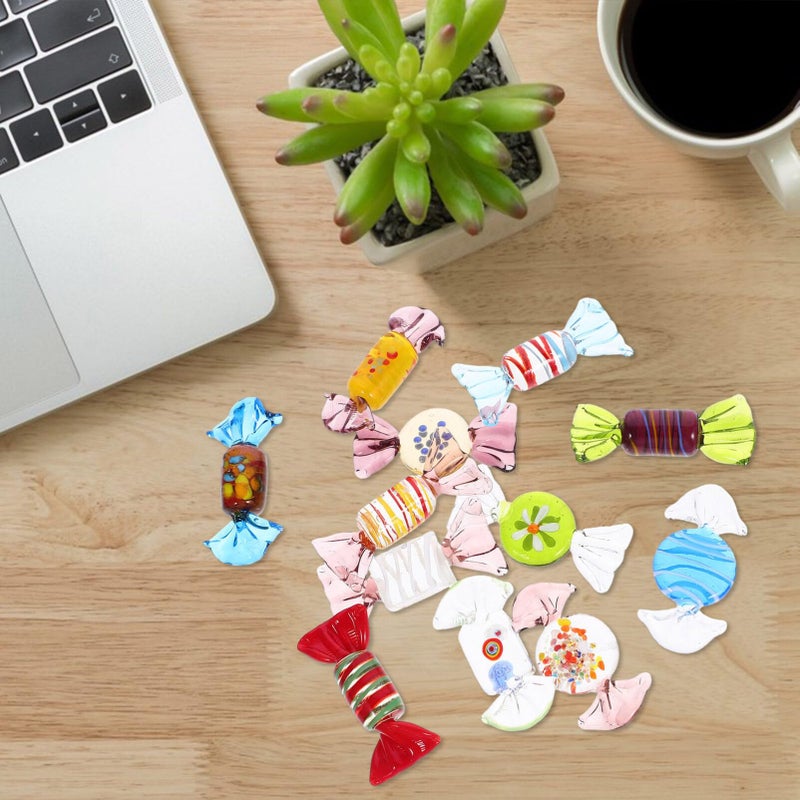 نوبيستي Nuobesty 12pcs خمر Murano على طراز الزجاج الحلوى الزجاجية حلوى الزجاج مختلف الحلوى الزجاجية حلوى الزخرفة لزخارف عيد الميلاد حفل زفاف المنزل (نمط عشوائي) - Image 5