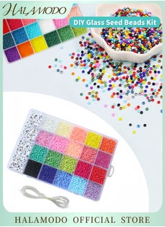 Generic 3300-Piece Glass Seed Beads Kit 4mm Multicolor Seed Beads for Jewelry Making DIY Craft Supplies Kit for Bracelets Necklaces Earrings (20 Colors)  - Image 1