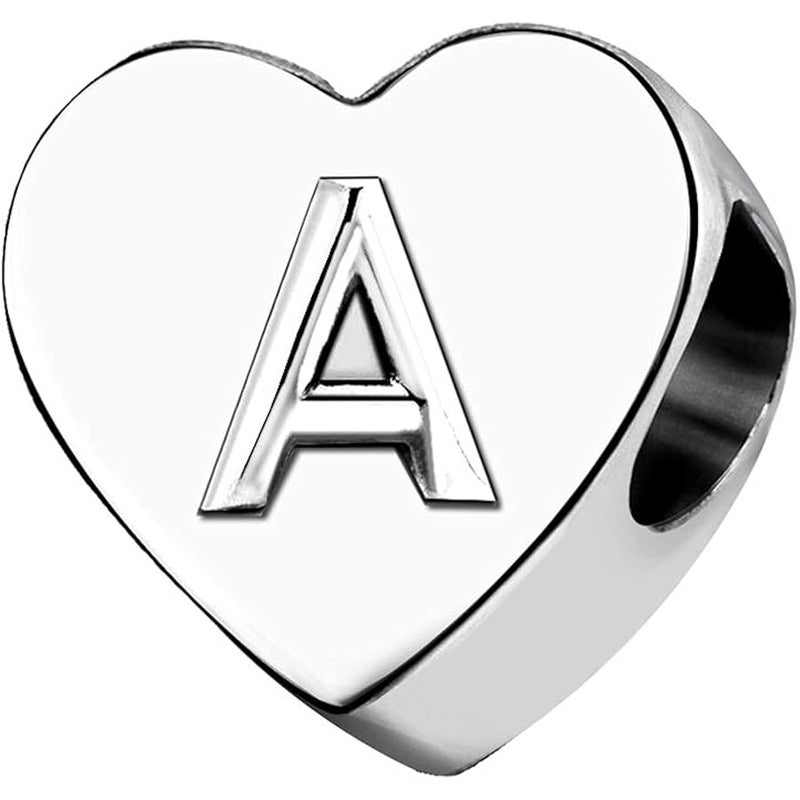 TGLS Heart Love A - Z Initial Letter Charm Birthday Mother's Day Gifts Alphabet Capital Name Beads Compatible with Pandora Charms Bracelets - Image 1