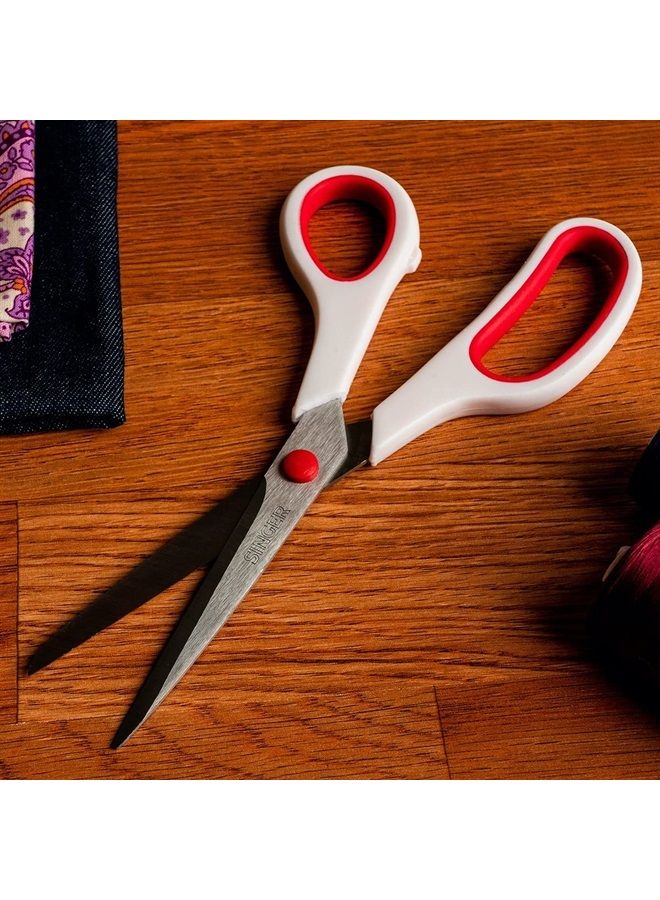 SINGER Fabric Scissors with Comfort Grip, 1-pack, Red & White - Image 4