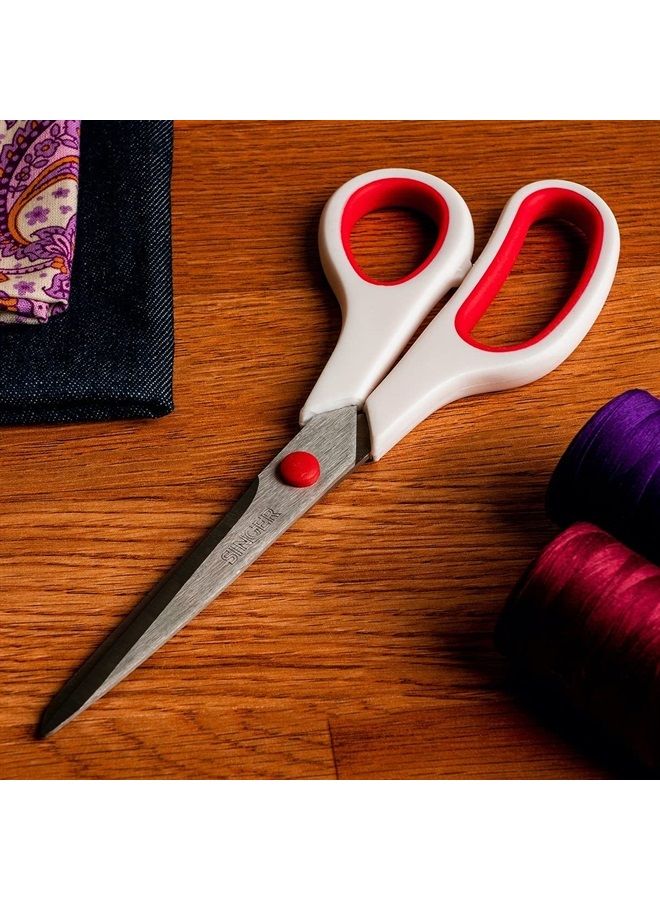 SINGER Fabric Scissors with Comfort Grip, 1-pack, Red & White - Image 3
