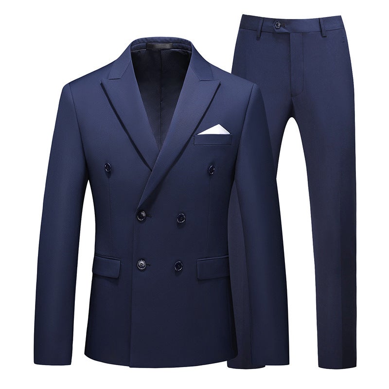 Suit, Wedding Dress, Suit, Cross-Border Foreign Trade Groomsmen Two-Piece Suit, Double-Breasted Lapel Collar Formal Wear - Image 1
