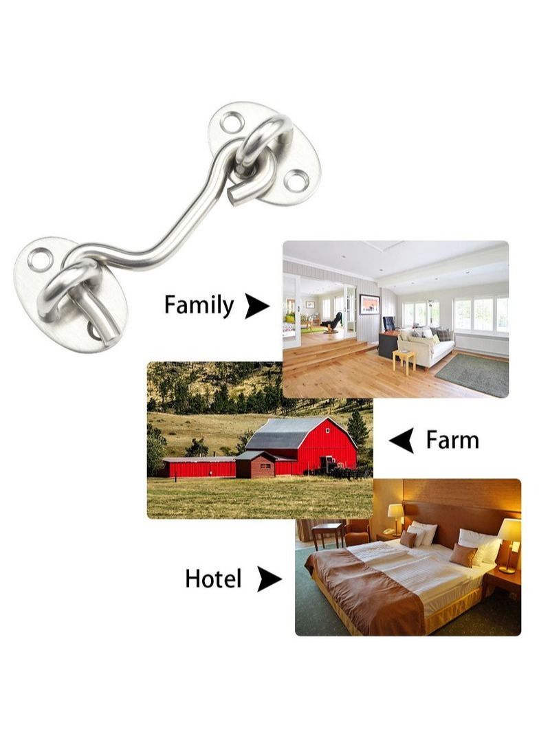 NIBEMINENT 3Pcs Stainless Steel Wind Hook Lock - 3 Inch - Image 4