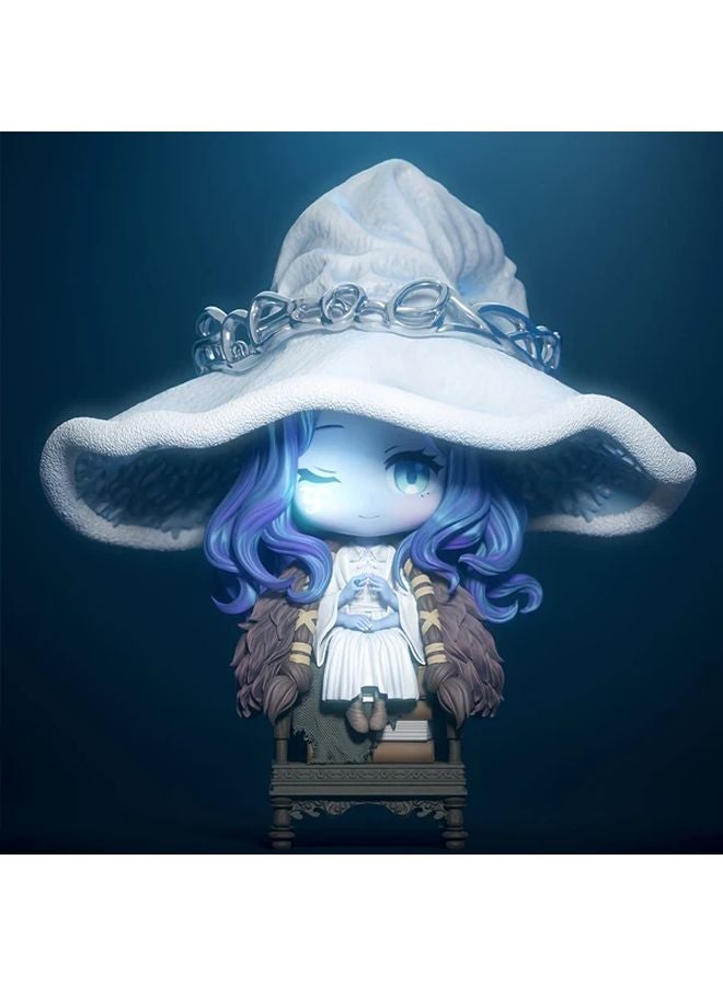 Lani Anime PVC Figure Blue Hair White Hat Sitting On Chair Collectible Toy - Image 2