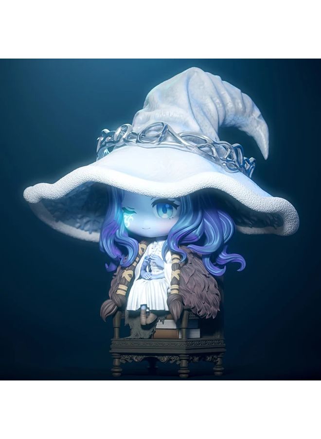 Lani Anime PVC Figure Blue Hair White Hat Sitting On Chair Collectible Toy - Image 4