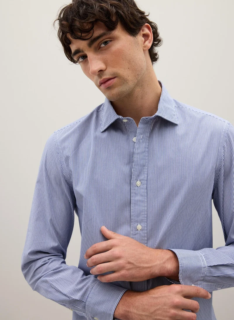Ovs  OVS Regular Fit Blue Pure Cotton Shirt for Men | Best Price UAE