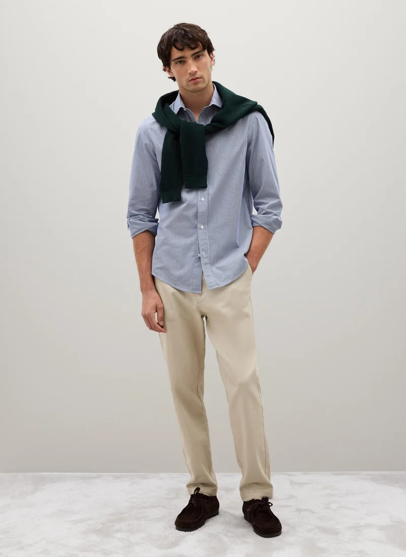 Ovs OVS Regular Fit Blue Pure Cotton Shirt