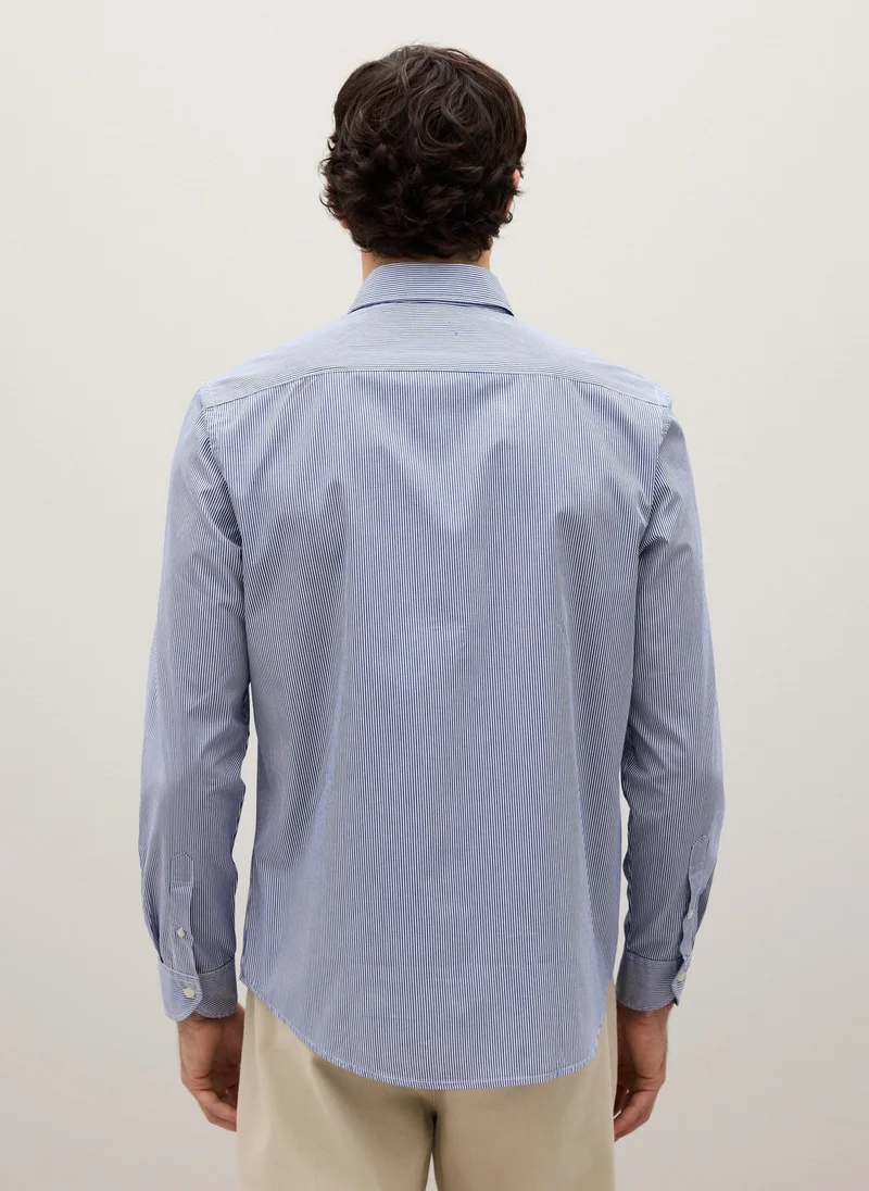 Ovs  OVS Regular Fit Blue Pure Cotton Shirt for Men | Best Price UAE