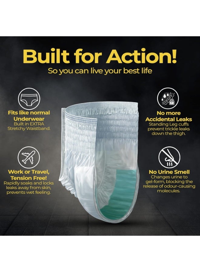 فريندز حفاضات فريندز الكلاسيكية للبالغين بتصميم بنطلون - 10 قطع (متوسطة) مع قفل للرائحة، للجنسين، مانعة للتسرب، خصر مرن وبطانة ماصة مضادة للبكتيريا - مقاس الخصر 25-48 بوصة؛ 63.5-122 سم - Image 4