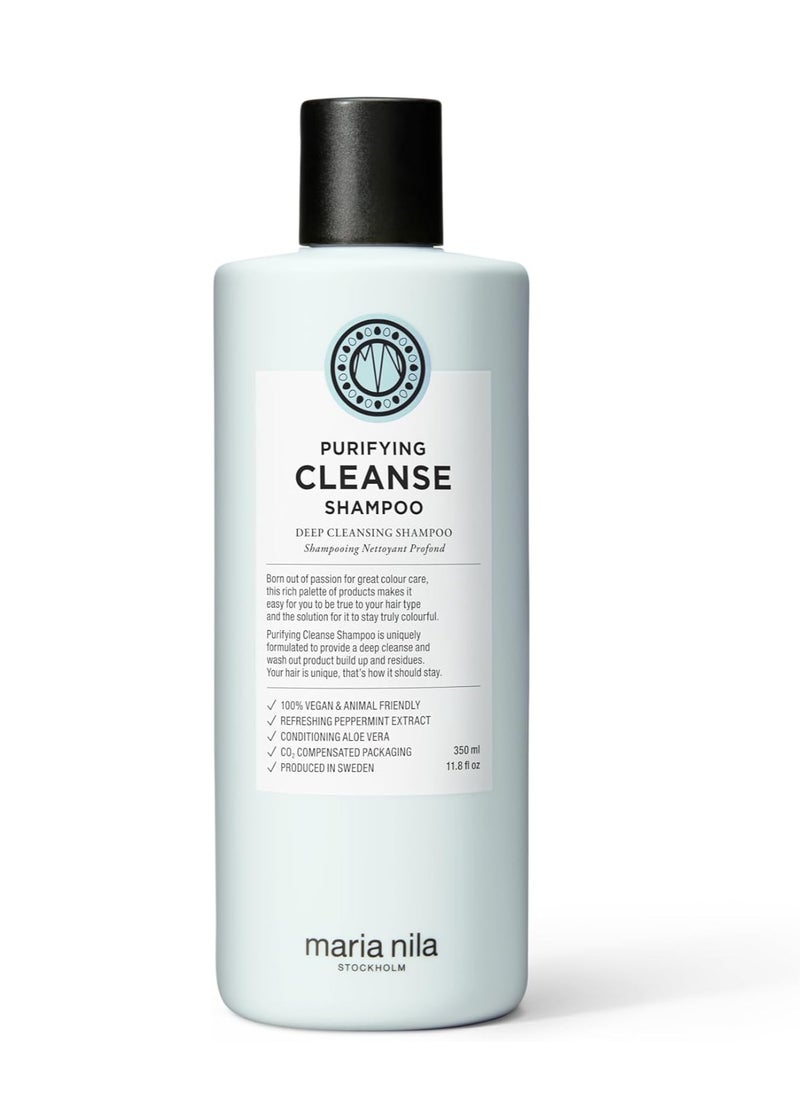 Maria Nila Purifying Cleanse Shampoo Deep Cleansing Removes Build up and Residue Peppermint and Aloe Vera Refresh and Condition Hair and Scalp  - Image 1