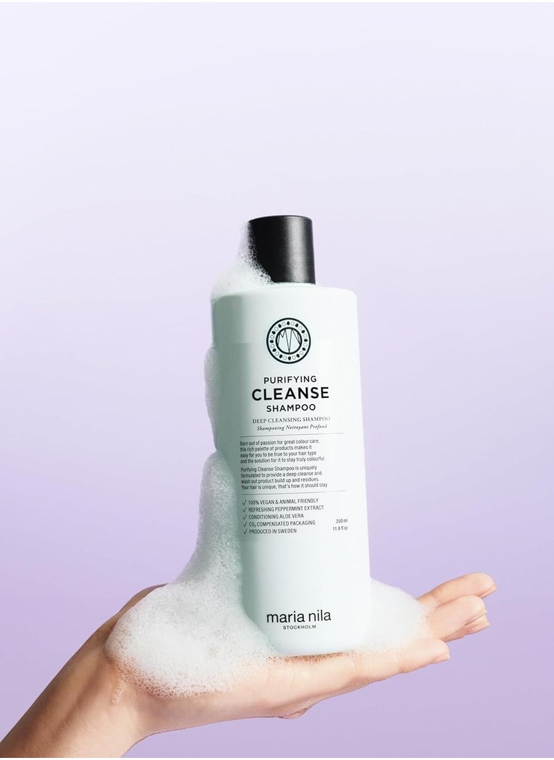Maria Nila Purifying Cleanse Shampoo Deep Cleansing Removes Build up and Residue Peppermint and Aloe Vera Refresh and Condition Hair and Scalp  - Image 2