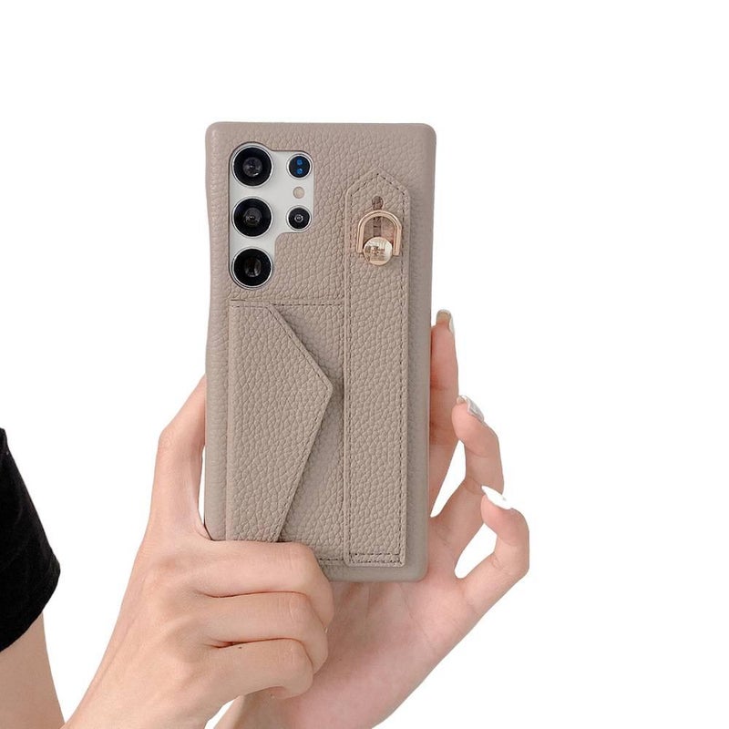 Protective Case | Card Holder | Kickstand | Gray PU+PET | Cover for Samsung Galaxy A15 - Image 1
