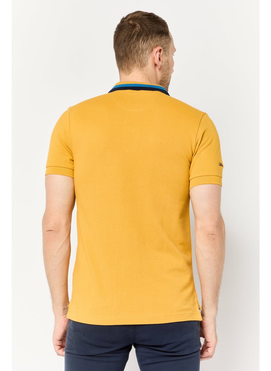 La Martina Men Regular Fit Embroidered Logo Short Sleeves Polo Shirt, Yellow  - Image 4