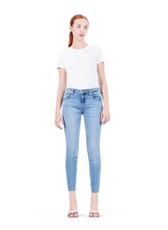 Web Denim Web Denim Women's Mid Rise Skinny Jeans - Cut Hem Stretchable Denim Pants  - Image 1