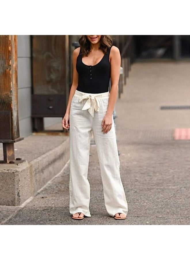 Generic - Women Wide Leg Flared Pants Elastic Waist Palazzo Pants - Image 1