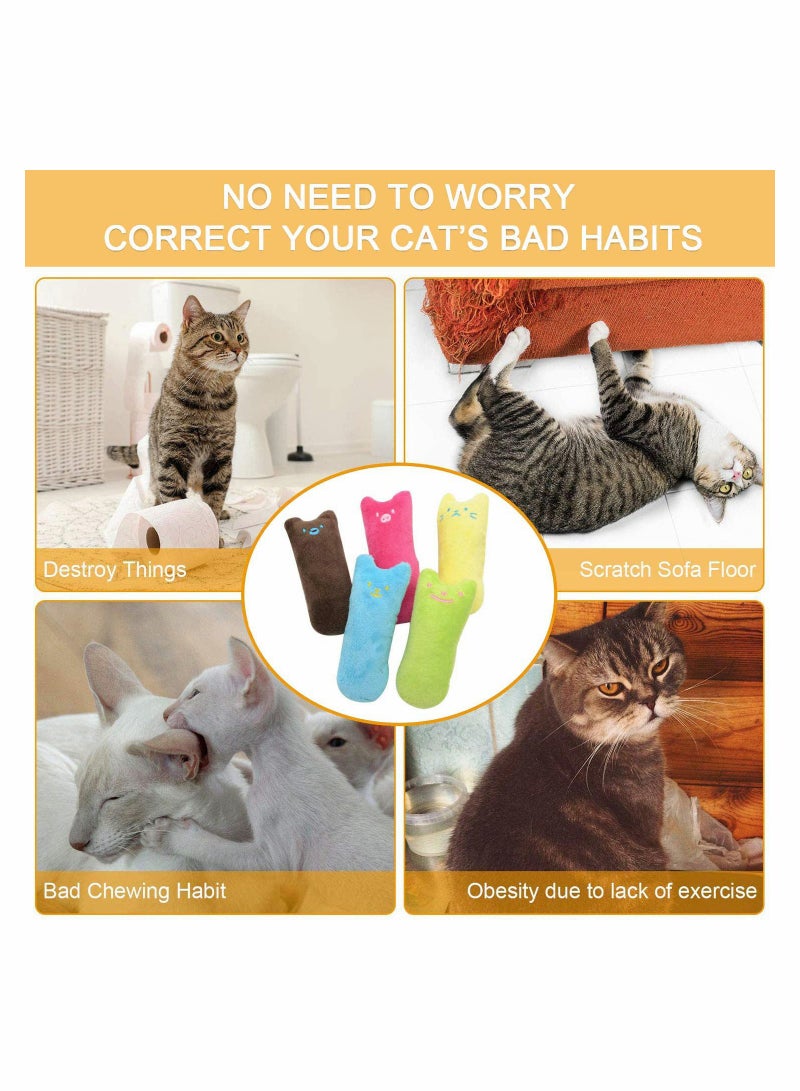 Excefore Cat Catnip Toys Cartoon Square Catnip Pillow, Cat Toys for indoor cats Catnip, Keep Teeth Cleaning, 5 Pack - Image 4