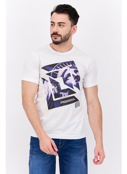 Men Crew Neck Short Sleeve Printed Troon T-Shirts, White