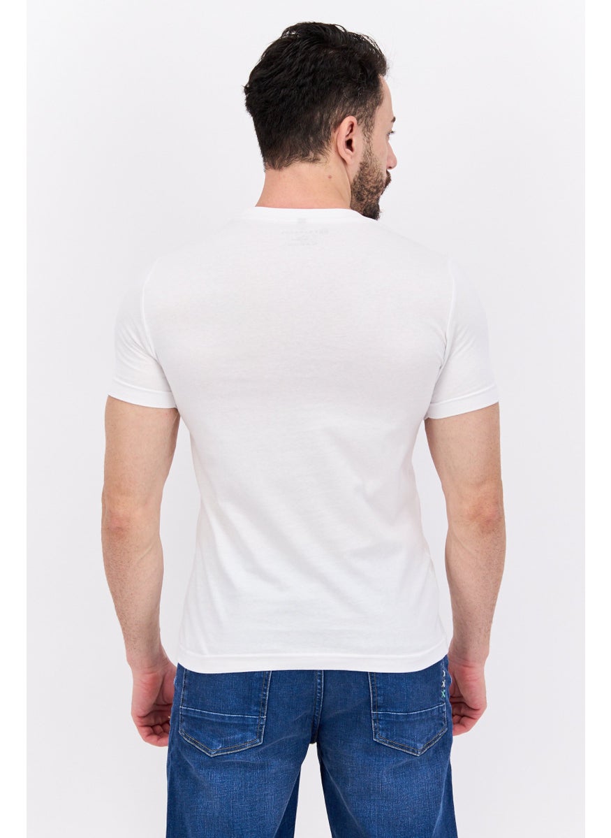 Free Soul - Men Crew Neck Short Sleeve Printed Troon T-Shirts, White - Image 1