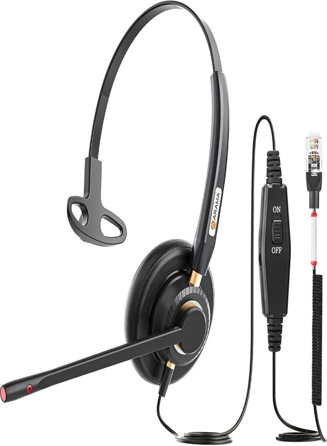 Arama Phone Headset for Cisco Landline, Noise Canceling Microphone Mute Switch Telephone Headset Compatible with Cisco IP-7821 7841 7942G 7931G 7940 7941G 7945G 7960 7961G 7962G 7965G 7975G 8811 8841 - Image 1
