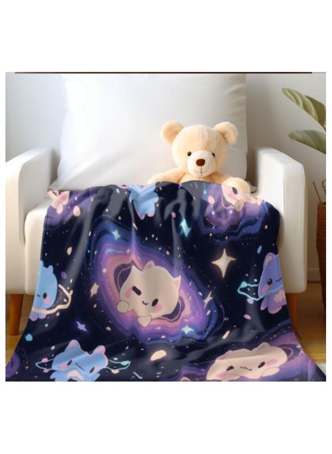 عام بطانية رقيقة من الفانيلا الكرتونية للأطفال أو الطلاب (دافئة ومريحة ومناسبة للنوم والألعاب) 100 سم * 150 سم - 968 - Image 1