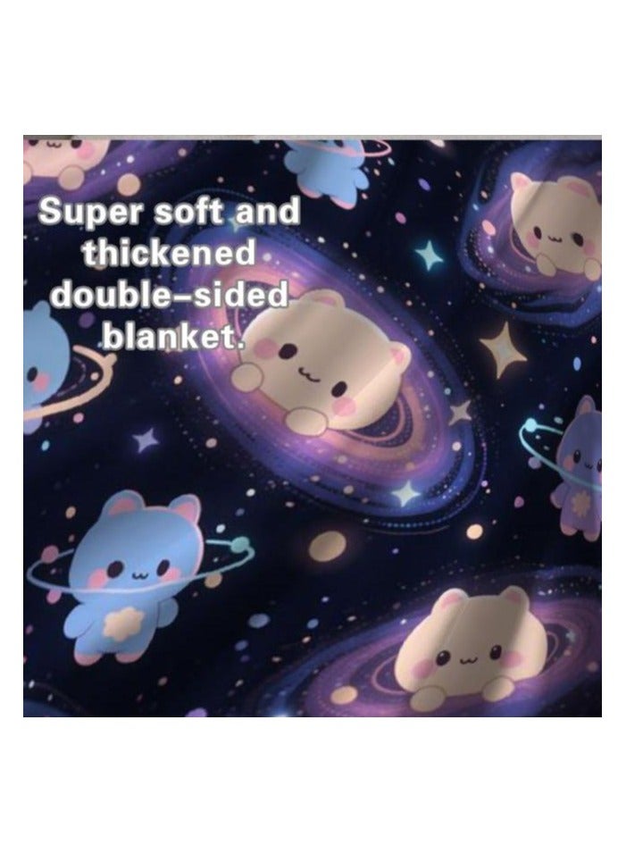 عام بطانية رقيقة من الفانيلا الكرتونية للأطفال أو الطلاب (دافئة ومريحة ومناسبة للنوم والألعاب) 100 سم * 150 سم - 968 - Image 5