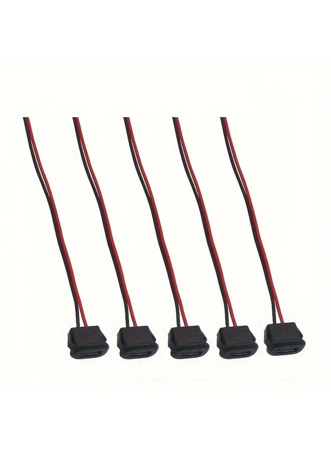 5pcs Type C Female 2 Pin USB Connector Fast Charging Socket Adapter for Automotive RV Marine Boat - Image 4